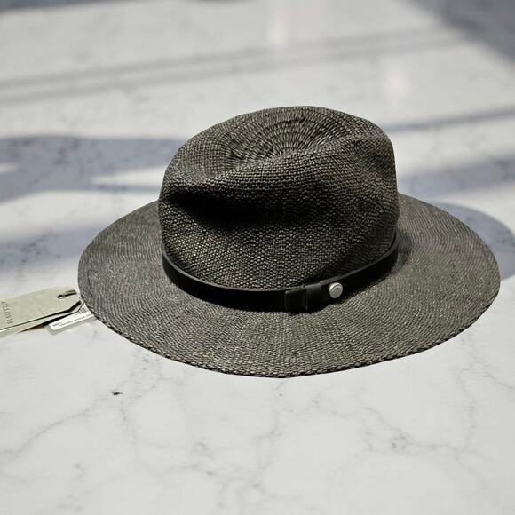 TALIA ALLSAINTS FEDORA HAT black tweed western belt soft flexible straw $99 main image 6